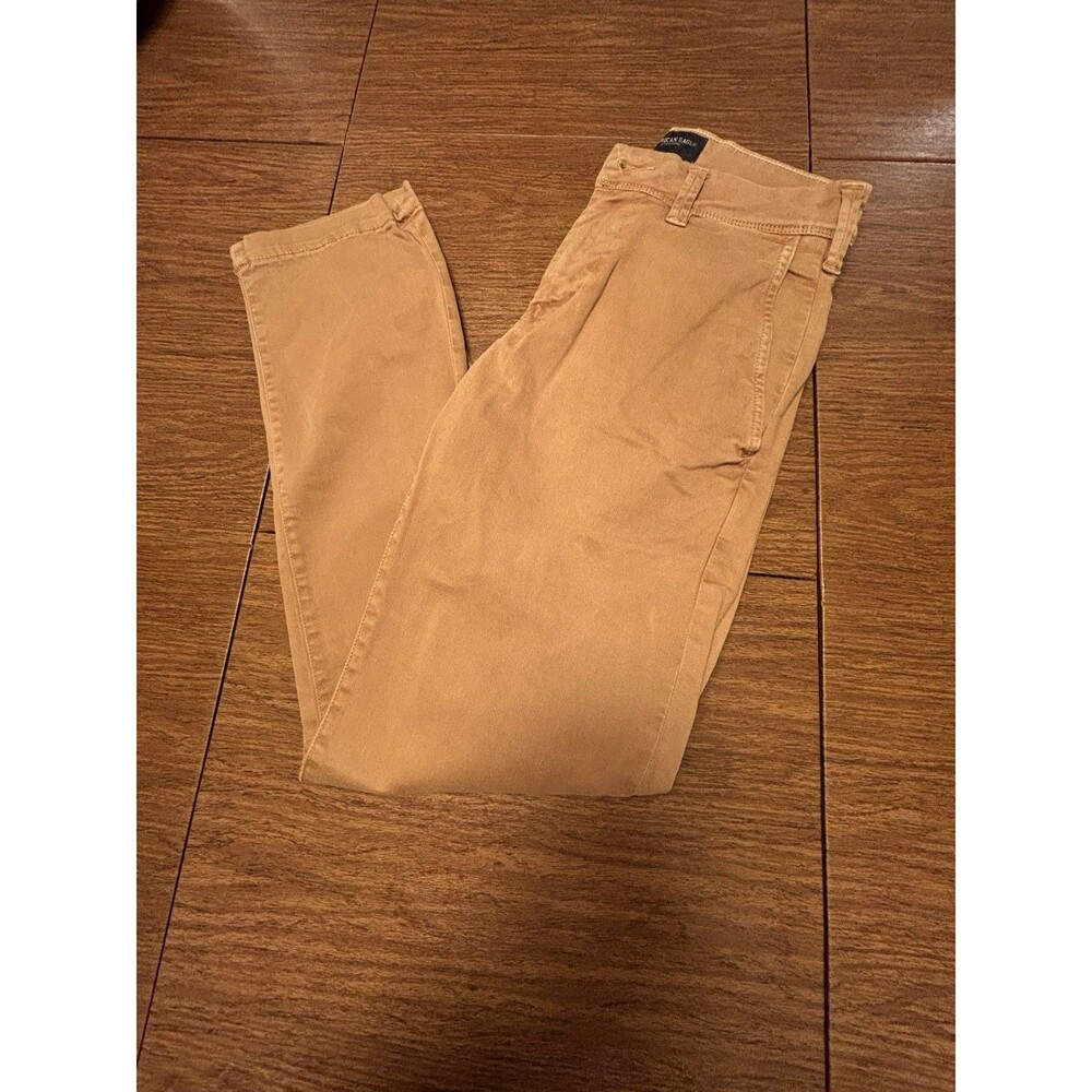 American Eagle Slim Straight Extreme Flex Tan Khaki Chino Pants Men’s 26x30 EUC